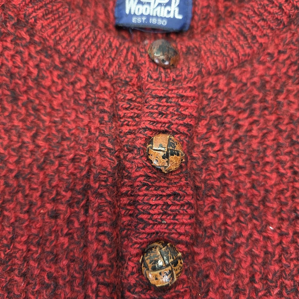 Vintage Woolrich Sweater Mens LG 85% Wool Blend Crew Neck Pullover Knit Red/BLK - Picture 3 of 4